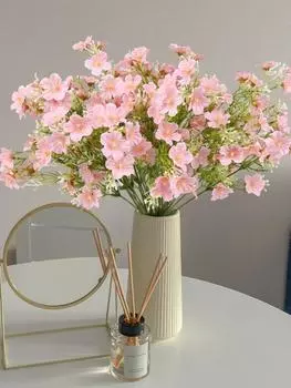 5 шт. искусственных цветов Babys Breath, искусственные букеты гипсофилы, устойчивые к ультрафиолетовому излучению, шелковые искусственные цветы для дома, свадьбы, вечеринки, декора стола своими руками белый