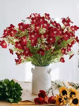 5 шт. искусственных цветов гипсофилы Babys Breath, букеты из искусственного шелка, устойчивые к ультрафиолетовому излучению, для дома, свадьбы, вечеринки, декора стола своими руками белый