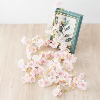 5 шт. искусственных цветущих вишневых цветов, шелковые гирлянды из цветущих вишен, 187 см, подвесные цветочные гирлянды для улицы, свадебной вечеринки, домашнего сада, арки, декора шампанского