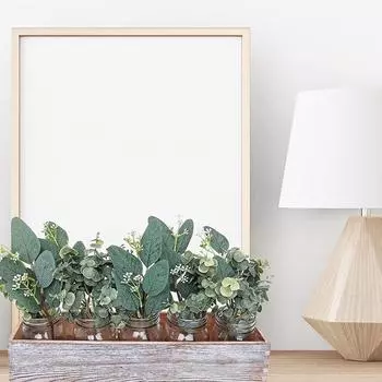 5 шт. искусственных листьев эвкалипта в виде серебряного доллара, стебли листьев эвкалипта, набор листьев эвкалипта для свадебной вазы, букета, цветочной композиции