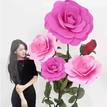 5 шт. искусственный пенопласт большой цветок MEIHON домашняя жизнь подходит для свадебной вечеринки украшение сцены макет дисплей сад 30cm белый