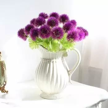 5 шт. искусственный травяной шар со стеблем, реалистичный искусственный одуванчик, домашний офисный стол, центральная часть, искусственные растения, ветка, цветочная композиция, украшение жёлтый