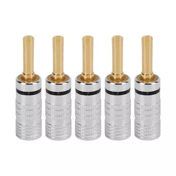 5 шт. J.10054 зубчатый банановый штекер 4 мм без пайки 24-каратного позолоченного акустического провода банановые штекеры для