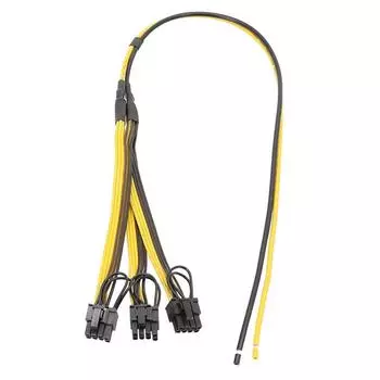 5 шт. Кабель питания 1 к 3 6p+2p Кабель-адаптер для майнера 8-контактный провод для видеокарты GPU 12AWG+18AWG Кабели для майнинга BTC