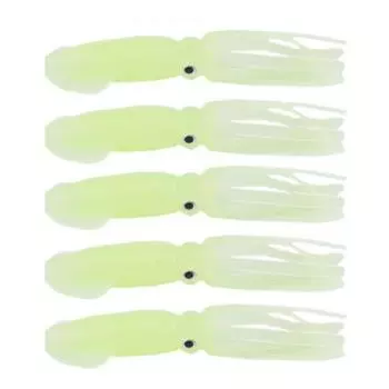 5 шт. Кальмар Мягкие приманки Рыболовные приманки Реалистичный вид Естественная плавательная поза Люминесцентный эффект Искусственные мягкие рыболовные приманки 5pcs