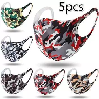 5 шт. Камуфляжная дышащая пылезащитная маска для лица защита от пыли 5pcs