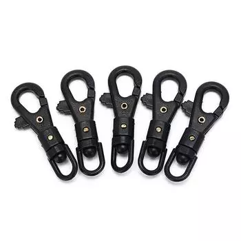 5 шт. карабин с вращающейся пряжкой и зажимом для ключей Quickdraw брелок для рюкзака из паракорда чёрный