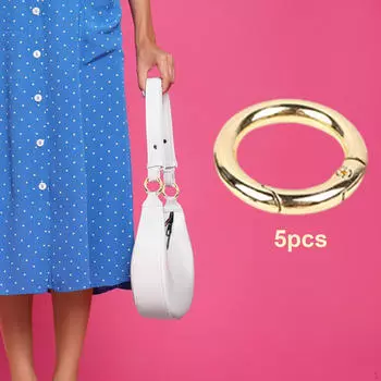 5 шт. карабины с защелками пружинные катушки сумка модные практичные металлические брелоки для кошелька Gold 19mm