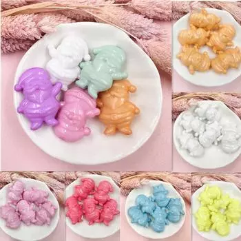 5 шт. карлик Санта-Клаус 25*30 мм в рождественском стиле акриловые круглые ожерелья «сделай сам» браслет новый милый фестиваль мультяшный снеговик свободные бусы оранжевый