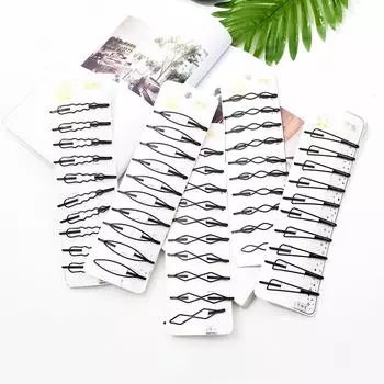 5 шт./карта, плоские зажимы из сплава, треугольные коготь для волос для женщин, девушек, заколки для макияжа, аксессуары для волос 7x1.3cm чёрный