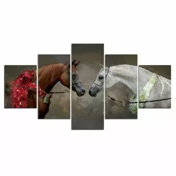 5 шт., картина маслом с лошадьми, современный декор, холст, настенное искусство, HD печать, 5 шт., картины, плакат, домашний декор, абстрактные фотографии, декор комнаты 20x35 20x45 20x55cm