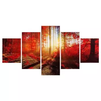 5 шт. Картина на холсте настенная живопись кленовые листья абстрактный принт домашний декор без рамки подарок