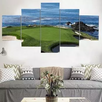5 шт., картины для гольфа на пляже, 5 шт., картины на холсте, настенное искусство, HD печать, фотографии в рамке, постер, домашний декор, абстрактный 5-панельный декор для комнаты 20x35 20x45 20x55cm