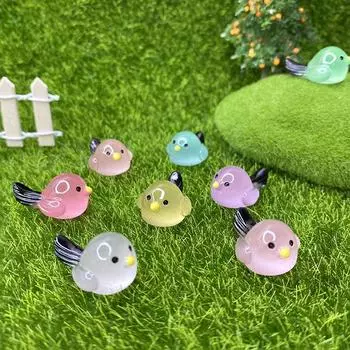 5 шт. кавайных мини-птиц, светящихся смоляных птиц, садовых фей, миниатюрных фигурок, птиц, мха, микропейзажей, аксессуаров для самостоятельного изготовления
