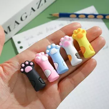 5 шт. кавайный колпачок для карандаша с изображением кота, мультяшный силиконовый колпачок для шариковой ручки, чехол для карандаша для детей, удлинитель, канцелярские принадлежности для школы