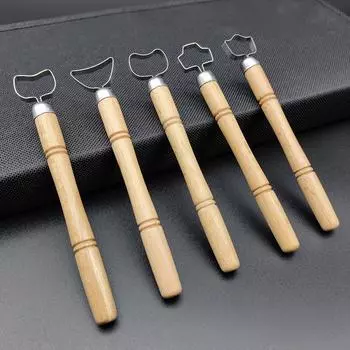 5 шт. Керамический инструмент для гончарного дела, нож для обрезки, скребок с одной головкой, кольцевой скребок, сделай сам, глиняная скульптура, резьба, текстура, соскабливание, формовочный инструмент 5pcs