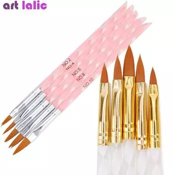 5 шт., кисти для дизайна ногтей, спиральный стержень, акриловая ручка с кристаллами, ручка для рисования, гель-лак для ногтей, инструменты для рисования, кисточка для маникюра для макияжа для градиента