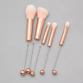 5 шт. Кисти для теней с бусинами Набор инструментов для макияжа Синтетическая основа Скошенный макияж