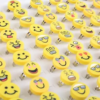 5 шт., кольца на палец из смешанной полимерной глины для детей и мальчиков random разноцветный