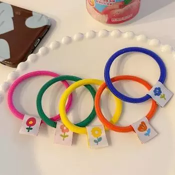 5 шт. кольцо для волос с цветочной тканью, эластичные держатели для хвоста, резинки для волос, многоразовые цветные мягкие плетеные аксессуары для волос из ткани для толстых