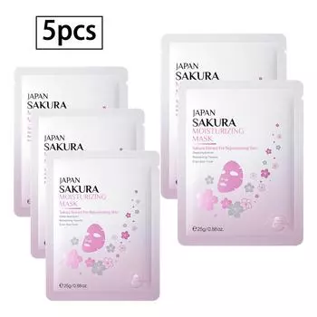 5 шт. коллагеновая маска для лица с сакурой для женщин увлажняющая питательная маска для лица длительный уход за кожей косметический аксессуар One Size
