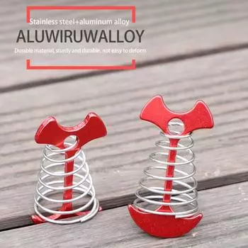 5 шт. колышки для палатки из рыбьей кости, дизайн с D-пряжкой, быстросъемный, ветрозащитный, компактный размер, с пружинными кольями для палатки из рыбьей кости L красный