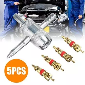 5 шт./компл., 4-ходовой автомобильный велосипед, инструмент для ремонта шин со стержнем клапана