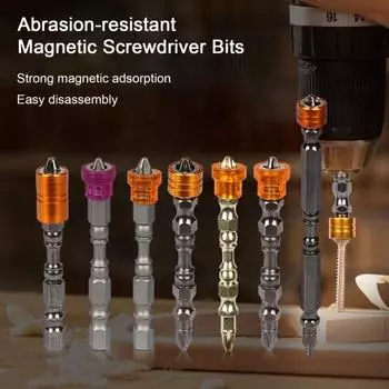 5 шт./компл., электрические отвертки, биты с двойной головкой, магнитное кольцо, шестигранный хвостовик, противоскользящий инструмент, стальные крестовые отвертки высокой твердости, плотницкие работы A