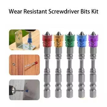 5 шт./компл. электрические отвертки с двойной головкой, магнитное кольцо, шестигранный хвостовик, противоскользящий инструмент, стальные крестовые отвертки высокой твердости, для столярных работ C