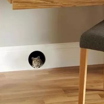 5 шт./компл. безопасные настенные наклейки с узором «сделай сам», украшения, различные стили, кухонное стекло, наклейки с отверстиями для мыши с рисунком мыши для гостиной H