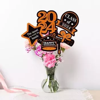 5 шт./компл., блестящие центральные палочки для выпускного вечера 2024, набор палочек для стола, ваза, ботворезы, декор для выпускной вечеринки озеро синий