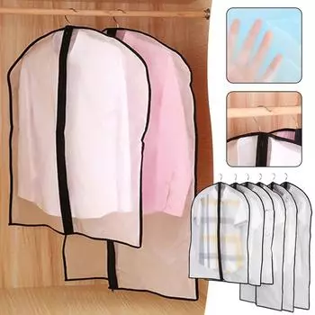 5 шт./компл. Чехол для одежды от пыли, влагостойкая складная сумка для хранения костюма, пальто, платья, подвесные органайзеры для гардероба Medium 60x80