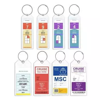 5 шт./компл. держатель багажной бирки со стальным кольцом, прозрачная водонепроницаемая застежка-молния, многоразовая багажная этикетка, рукав, предметы первой необходимости для круиза B