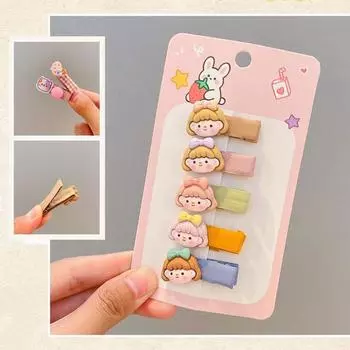 5 шт./компл. детская заколка для волос с милым мультяшным животным, заколка для волос для маленьких девочек, модная боковая заколка с челкой для детей, аксессуары для волос