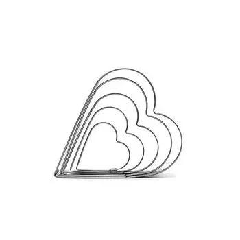 5 шт./компл. DIY форма для выпечки в форме сердца из нержавеющей стали, форма для печенья, форма для помадки, украшения тортов, кухонная утварь для выпечки