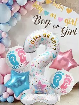 5 шт./компл. для мальчиков или девочек, латексные воздушные шары с указанием пола, в форме звезды, шарики для детского душа, украшение для дня рождения, вечеринки, с указанием пола