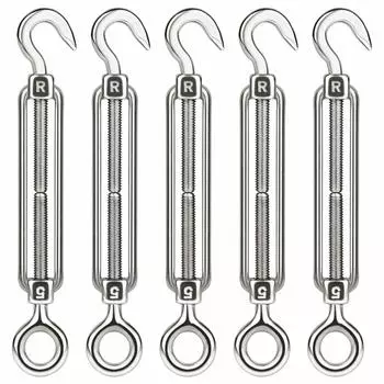 5 шт./компл. фаркопы M5 из нержавеющей стали, регулируемые натяжители троса, крючки для такелажа, оборудование