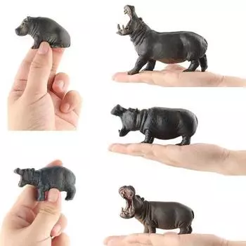 5 шт./компл. Фигурка бегемота игрушка обучающая забавная пластиковая модель бегемота для мальчиков и девочек дети реалистичный орнамент бегемота A