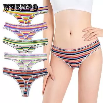 5 шт./компл. хлопковые трусики, женские трусики, сексуальные трусы, красочные женские трусы с низкой талией, нижнее белье, женские трусики, нижнее белье M-XXL 5pc M разноцветный