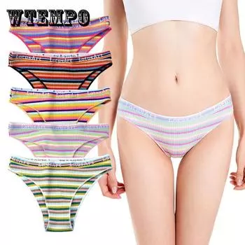 5 шт./компл. хлопковые трусики, женские трусики, красочные женские сексуальные трусы, нижнее белье с низкой талией, женские трусики, нижнее белье M-XXL 5PC M разноцветный