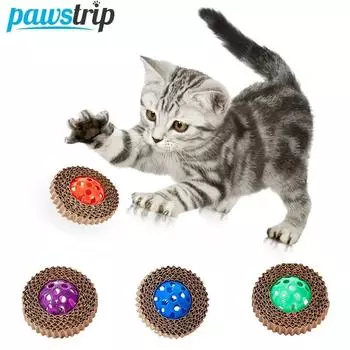 5 шт./компл., игрушка для кошек из гофрированной бумаги с колокольчиком, устойчивый к захвату игрушечный мяч, интерактивные игрушки для дрессировки кошек, устойчивость к укусам, игрушки для котят, товары для домашних животных 5pcs
