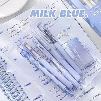 5 шт./компл. Ins, простая гелевая ручка, корейский сплошной цвет, 0,5 мм, черные милые ручки, милые канцелярские ручки, школьные/офисные принадлежности красный