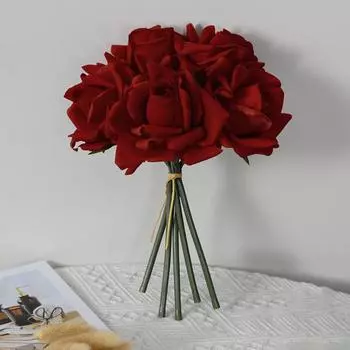 5 шт./компл. искусственная роза, реалистичный поддельный цветок, свадебная вечеринка, домашний офис, стол, центральный элемент, искусственные цветочные растения, ветка, стебель, украшение