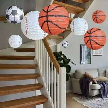 5 шт./компл. качественная работа, украшения в виде фонаря для баскетбола, складные, оригинальные, поддельные футбольные подвески Half Ball 10