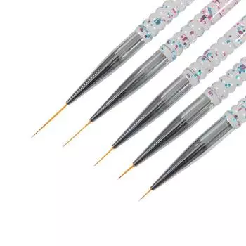 5 шт./компл., кисть для рисования линий, сделай сам, УФ-гель, сетка, полоса, кисть для рисования, кисть для дизайна ногтей, HMM