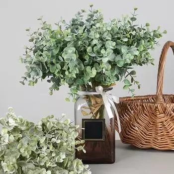 5 шт./компл., красивое искусственное растение, не засохшее, имитация листьев эвкалипта, искусственный цветок