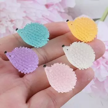 5 шт./компл. красочные светящиеся украшения в виде ежа из смолы светятся в темноте милые животные аквариум микро ландшафтный декор синий