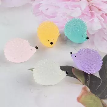 5 шт./компл. красочные светящиеся украшения в виде ежа из смолы светятся в темноте милые животные аквариум микро ландшафтный декор синий