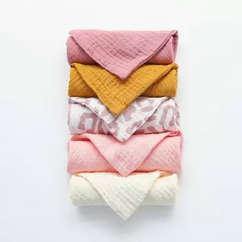 5 шт./компл. квадратное хлопковое детское полотенце для лица, носовой платок, мягкая впитывающая марля, детское полотенце, детские нагрудники для кормления, тряпки для отрыжки, мочалка 5pcs