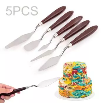 5 шт./компл. лопаточка из нержавеющей стали, кондитерские инструменты, миксер для крема для торта, скребок, лопата